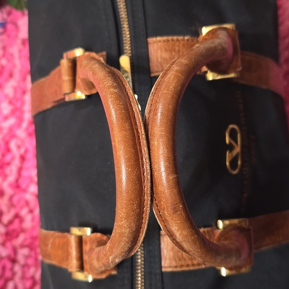 Valentino Garavani Sport Black and Brown Duffel Bag with Leather Accents - Picture 4 of 14